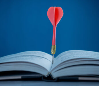 Success concept, target on book Success concept, target on book